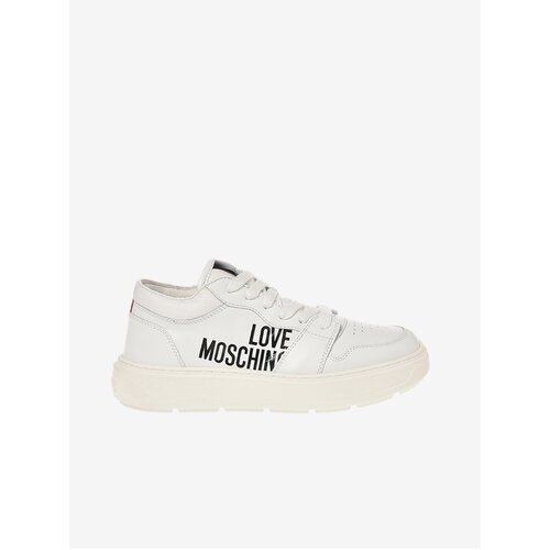 Love Moschino White Women's Leather Sneakers - Women Slike