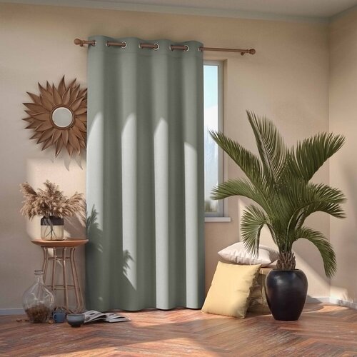 Restilo Siva zatemnitvena zavesa AmeliaHome Eyelets Silver, 140 x 245 cm Slike