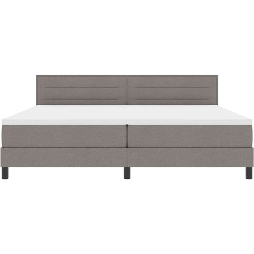  Krevet s opruga kutije Sivo-smeđa 200 x 200 cm tkanina Slike