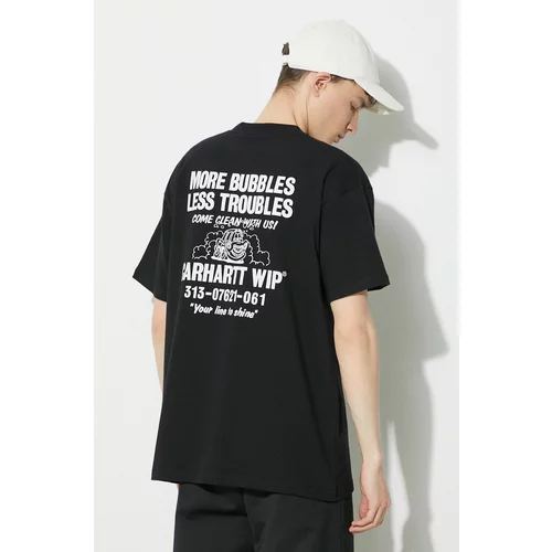 Carhartt WIP Pamučna majica S/S Less Troubles T-Shirt za muškarce, boja: crna, s tiskom, I033187.0D2XX