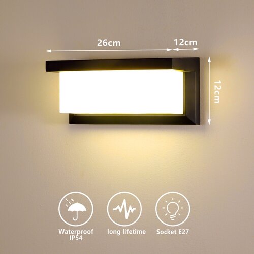  Brilagi - Spoljna zidna svetiljka BRICKY 1xE27/60W/230V crna IP54 Slike