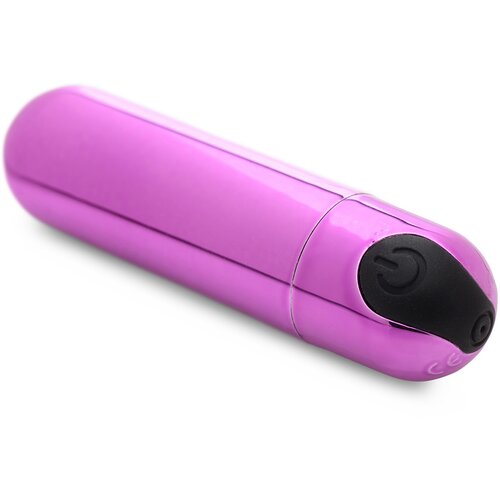 Bang! 10X Rechargeable Vibrating Metallic Bullet Purple Cene