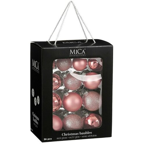 Mica Decorations Božićne kuglice (Ružičasta, Staklo, 26 Kom.) Cijene