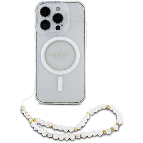 Guess Ohišje za iPhone 16 Pro Max MagSafe z bleš?icami in vrvico, Prozorno, (21749440) Cene
