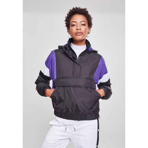 Urban Classics Women's 3-Tone Padded Tug Jacket Black/Ultraviolet/White Cene