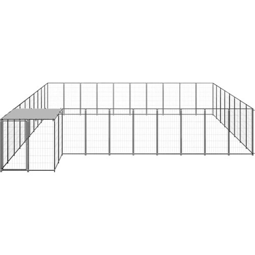 Kavez za pse crni 25,41 m&amp;sup2; čelični Slike