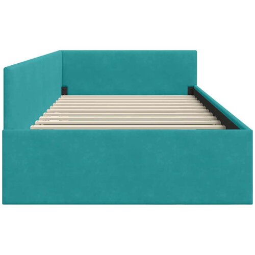 VidaXL Kutni okvir kreveta Ostalo s uzglavljem Tirkizna 100 x 200 cm Slike