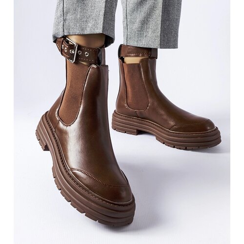 Gemre Brown ankle boots with decorative fastening Jonesboro Cene