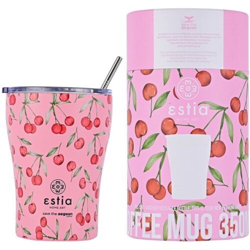 Estia termo ča&scaron;a sa slamčicom Cherry Rose 350ml 01-16876 Cijene