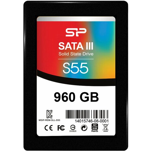 Silicon Power 2.5" 960GB SSD, SATA III, S55, Read up to 560MB/s, Write up to 530MB/s ( SP960GBSS3S55S25 ) Cene