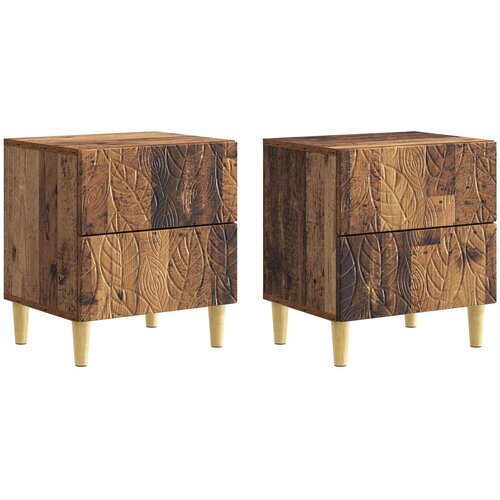 vidaXL Nočna omarica 2 pcs Star les 43 x 34,5 x 48 cm Inženirski les, (5000247383) Cene