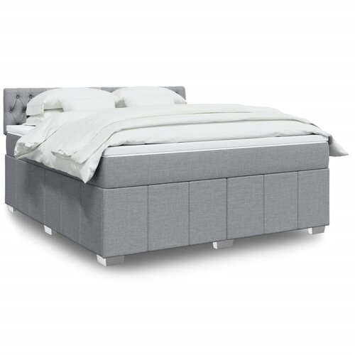 VidaXL Krevet s oprugama i madracem svjetlosivi 180x200 cm od tkanine Slike