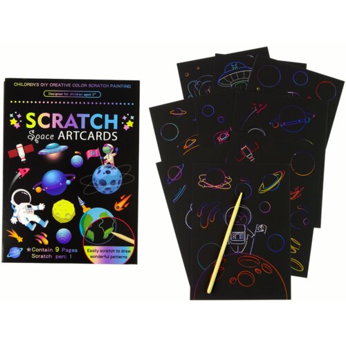 Scratch Coloring Book For Kids Outer Space Cene