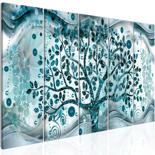  Slika - Tree and Waves (5 Parts) Blue 200x80 Slike