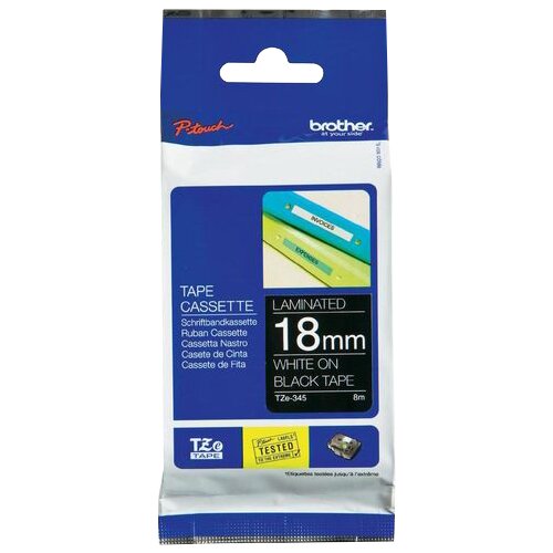 Brother Standardna laminirana traka TZe 18 mm, Bela na črni Cijene