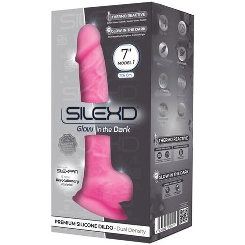 SilexD - MODEL 1 REALISTIČNI PENIS PREMIUM SILIKON SILEXPAN FLUORESCENT ROZA 17,5 CM, (22030376) Slike