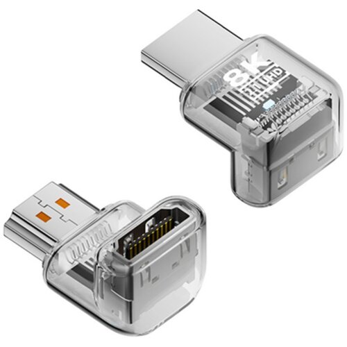 INF 8K@60Hz UHD HDMI 2.1 adapter z 90&deg; navpičnim upognjenjem &ndash; 3 kosa Transparent, (5000327380) Cene