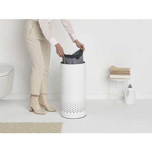 Brabantia Laundry Bin, 35 L dark grey / white Slike