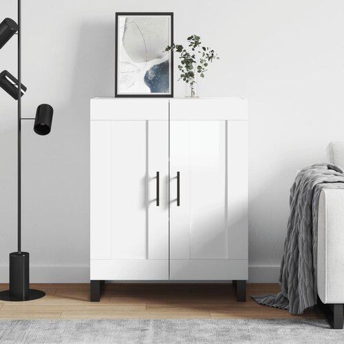 vidaXL Komoda visok sijaj bela 69,5x34x90 cm inženirski les Cene