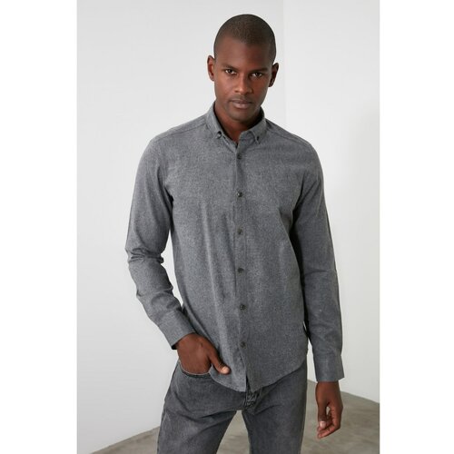 Trendyol gray male regular fit lumberjack melancholy shirt Cene