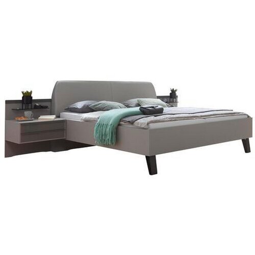 Dieter Knoll POSTELJNA GARNITURA 180 cm x 200 cm , steklo, tekstil, leseni material rjava, siva Cene