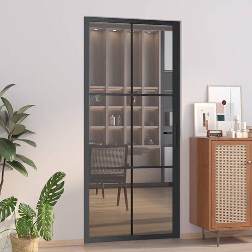  Unutarnja vrata 93 x 201,5 cm crna od ESG stakla i aluminija Cijene