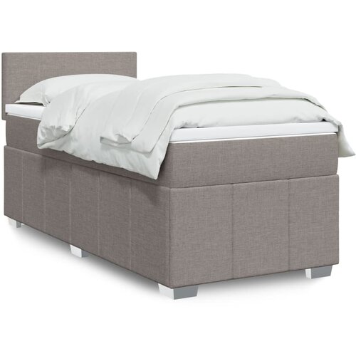 VidaXL Krevet s oprugama i madracem smeđesivi 90x200 cm od tkanine Slike