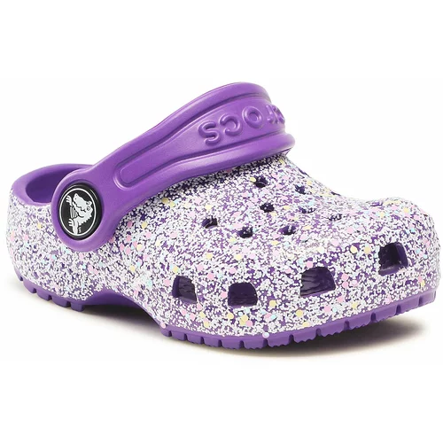 Crocs Natikači Classic Glitter Kids Clog T 206992 Neon Purple/Multi 573