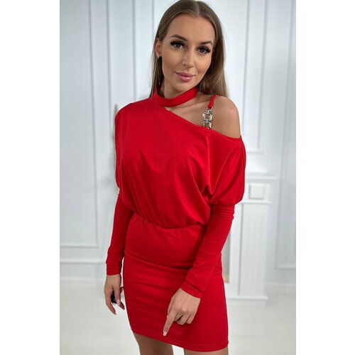 Kesi Dress with shoulder decoration red Cene