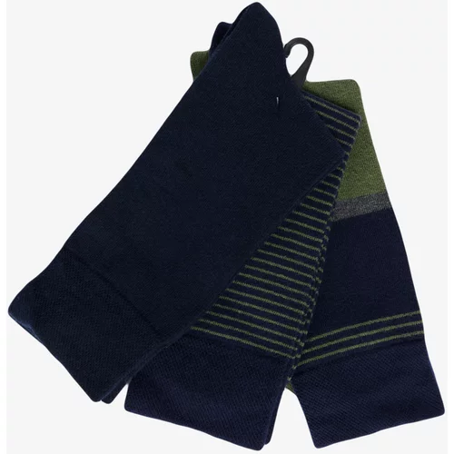 AC&Co / Altınyıldız Classics Men's Navy Blue-Green Patterned 3-pack Socket Socks