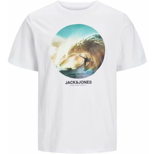 Jack & Jones Majica 'CELLOX' pijesak / plava / crna / bijela