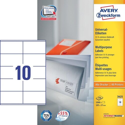 Avery Zweckform Univerzalne etikete 105 x 57 mm, 100/1 Slike