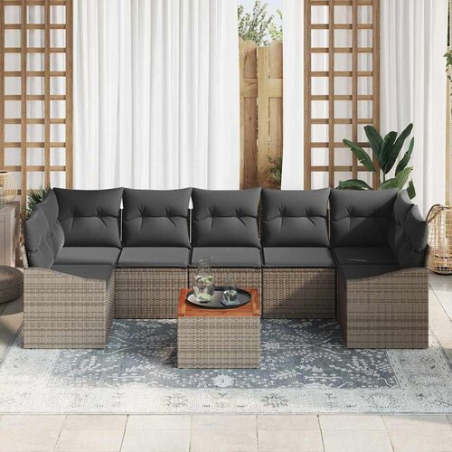  Sjedeća garnitura za vrt 8 kom. Siva poliratan 289 x 123,5 x 69 cm Slike