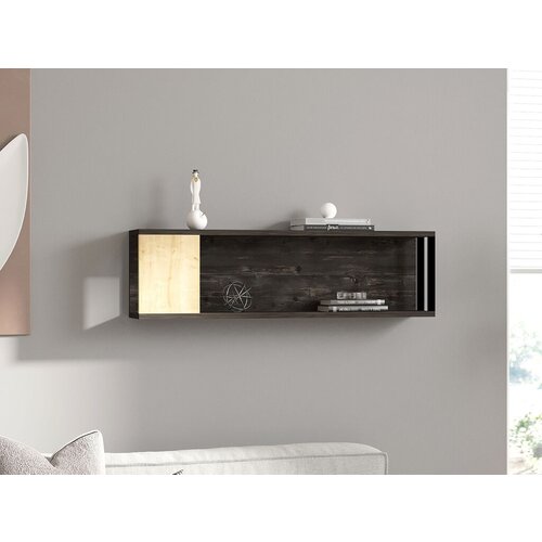 Hanah home zidna polica meedo, 100x29x20 cm, smeđa-antracit Slike