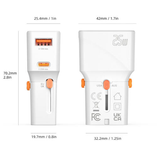 4SMARTS Nomad Pocket svetovni potovalni adapter 25 W Slike