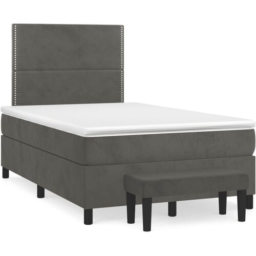  The Living Store Box spring postelja z vzmetnico temno siv 120x190 cm žamet - Box Spring Postelja, (21446470) Cene