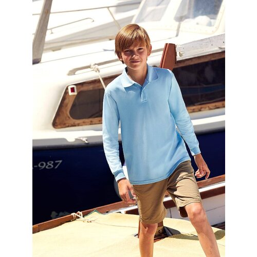 Fruit Of The Loom Blue Long Sleeve Polo Shirt Cene