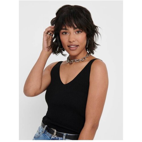 JDY Jacqueline de Yong Nanna Black Ribbed Tank Top Cijene