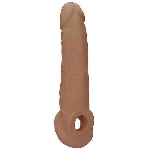 REALROCK Penis Sleeve 9 - ovoj za penis (21,5 cm) - temno naraven Slike