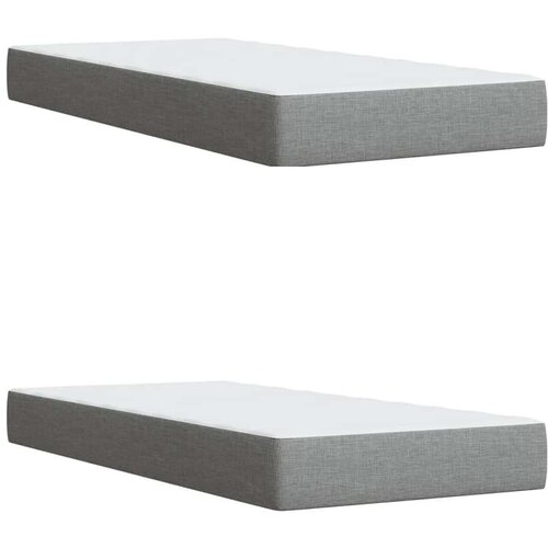 VidaXL Krevet s oprugama i madracem svjetlosivi 200 x 200cm od tkanine Slike
