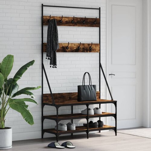  The Living Store Regal za oblačila s prostorom za čevlje dim. hrast 100x40x184cm - Regal Za Oblačila, (21442744) Slike