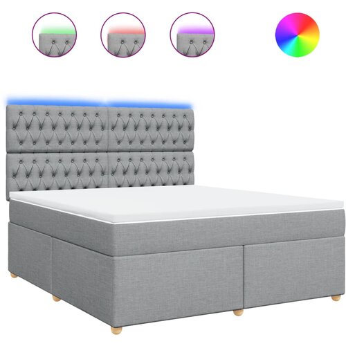 Maison Chic Box spring postelja - Vzmetna postelja z vzmetnico svetlo siva 180x200 cm blago SL10880, (21905511) Cene