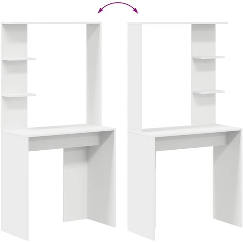  Stol s policom Bijelo 78,5 x 37 x 154,5 cm Konstruirano drvo Slike