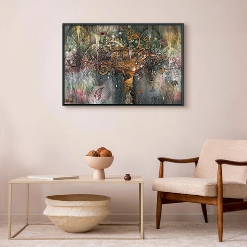  Slika - Gold Tree 60x40 U crnom drvenom okviru Cene