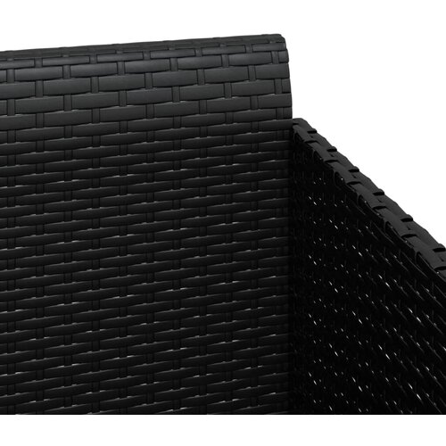 LEŽAJ za sunčanje s jastucima crni 182 x 118 x 63 cm poliratan Slike