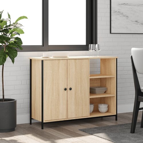 vidaXL Komoda sonoma hrast 100x33x75 cm inženirski les Cene