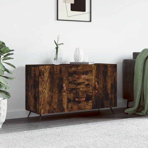  Komoda boja dimljenog hrasta 100 x 36 x 60 cm konstruirano drvo Slike