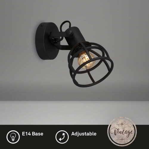 BRILONER 2669-015 - zidna reflektorska lampa retro 1xE14/25W/230V crna Slike