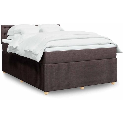  Boxspring - Krevet s oprugama i madracem tamnosmeđi 160x200 cm tkanina - Tamno smeđa 160 x 200 cm gumbi Slike