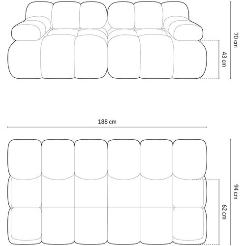 Micadoni Bež sedežna garnitura iz tkanine boucl&amp;eacute; 188 cm Bellis &amp;ndash; Home Slike